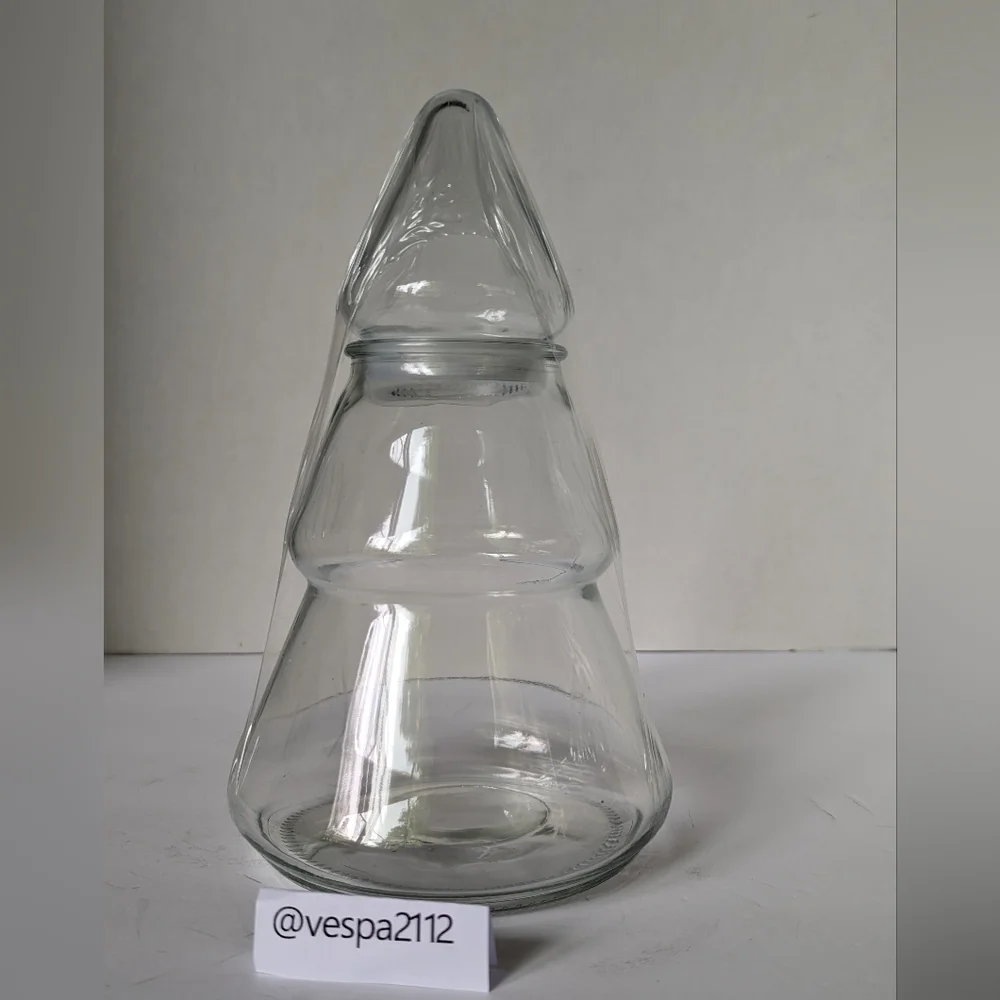 Target Bullseye Playground Christmas Tree Clear Fillable Glass Jar Canister